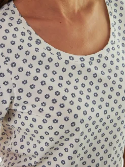 Schlafshirt aus Bio-Baumwolle(batikdruck pazifik, S)