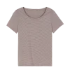 Schlafshirt aus Bio-Baumwolle(ringel kaffee, S)