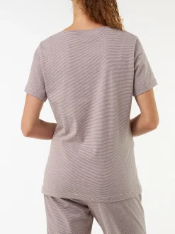 Schlafshirt aus Bio-Baumwolle(ringel kaffee, S)