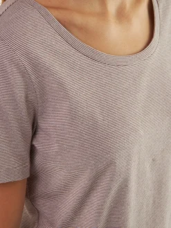 Schlafshirt aus Bio-Baumwolle(ringel kaffee, S)