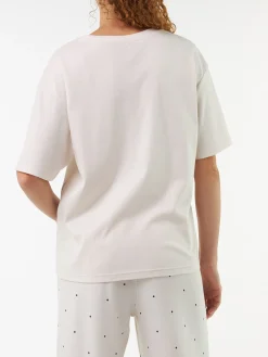 Schlafshirt Kurzarm aus Bio Baumwolle(creme, XS)