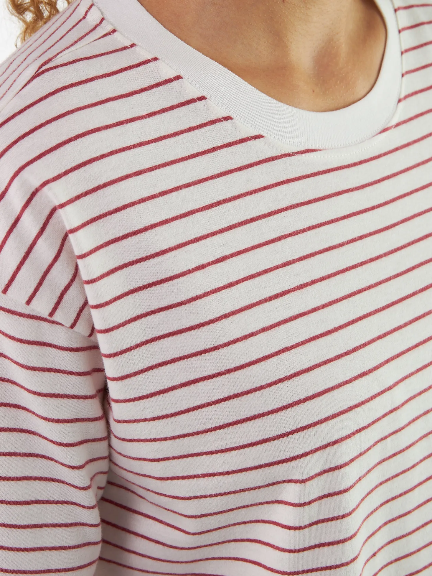 Schlafshirt Kurzarm aus Bio Baumwolle(ringel himbeer, XS)