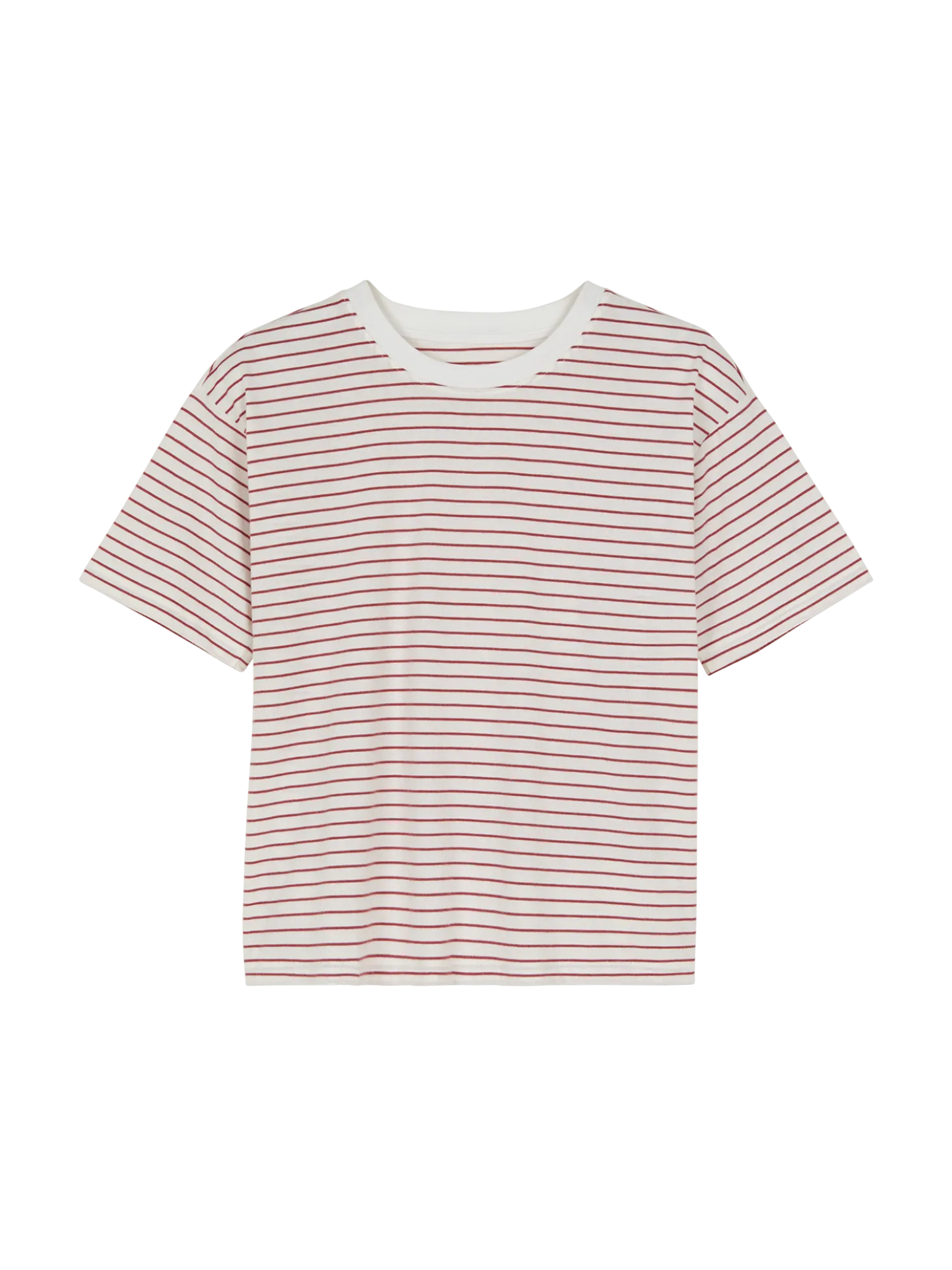 Schlafshirt Kurzarm aus Bio Baumwolle(ringel himbeer, XS)