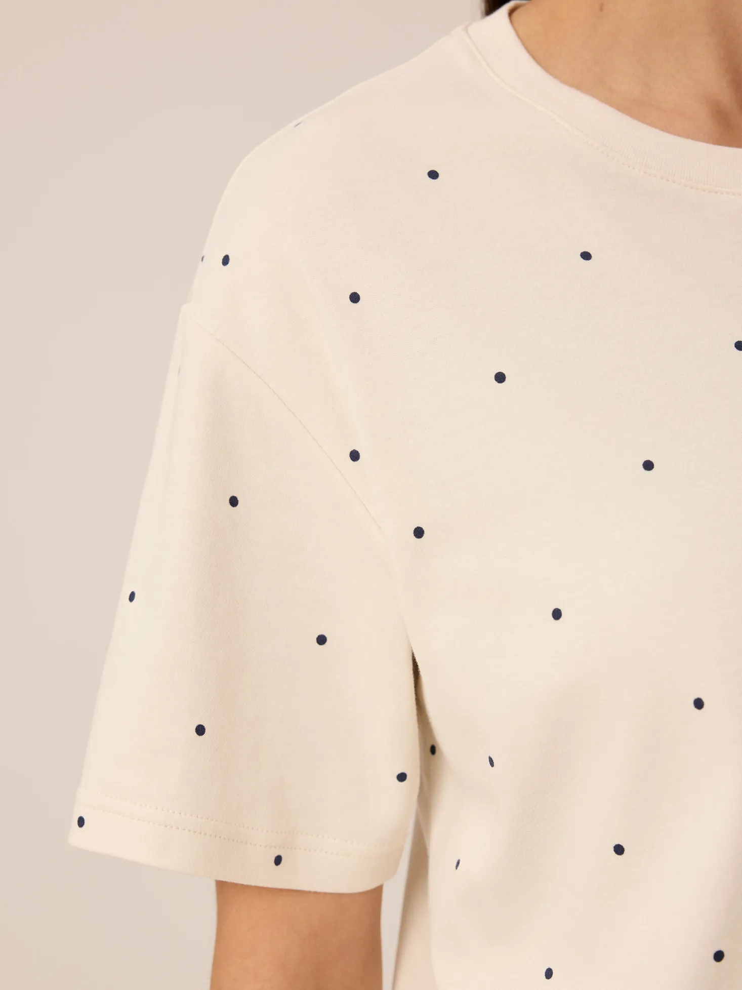 Schlafshirt Kurzarm aus Bio Baumwolle(punkte druck , XS)