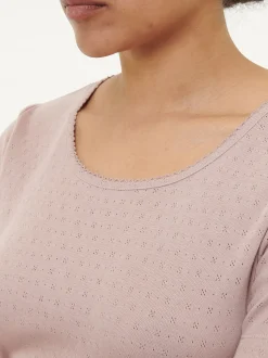 Schlafshirt Kurzarm aus Bio-Baumwolle(mauve, XL)
