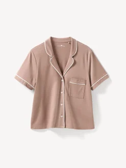Schlafshirt Kurzarm aus Bio Baumwolle(kaffee, XS)