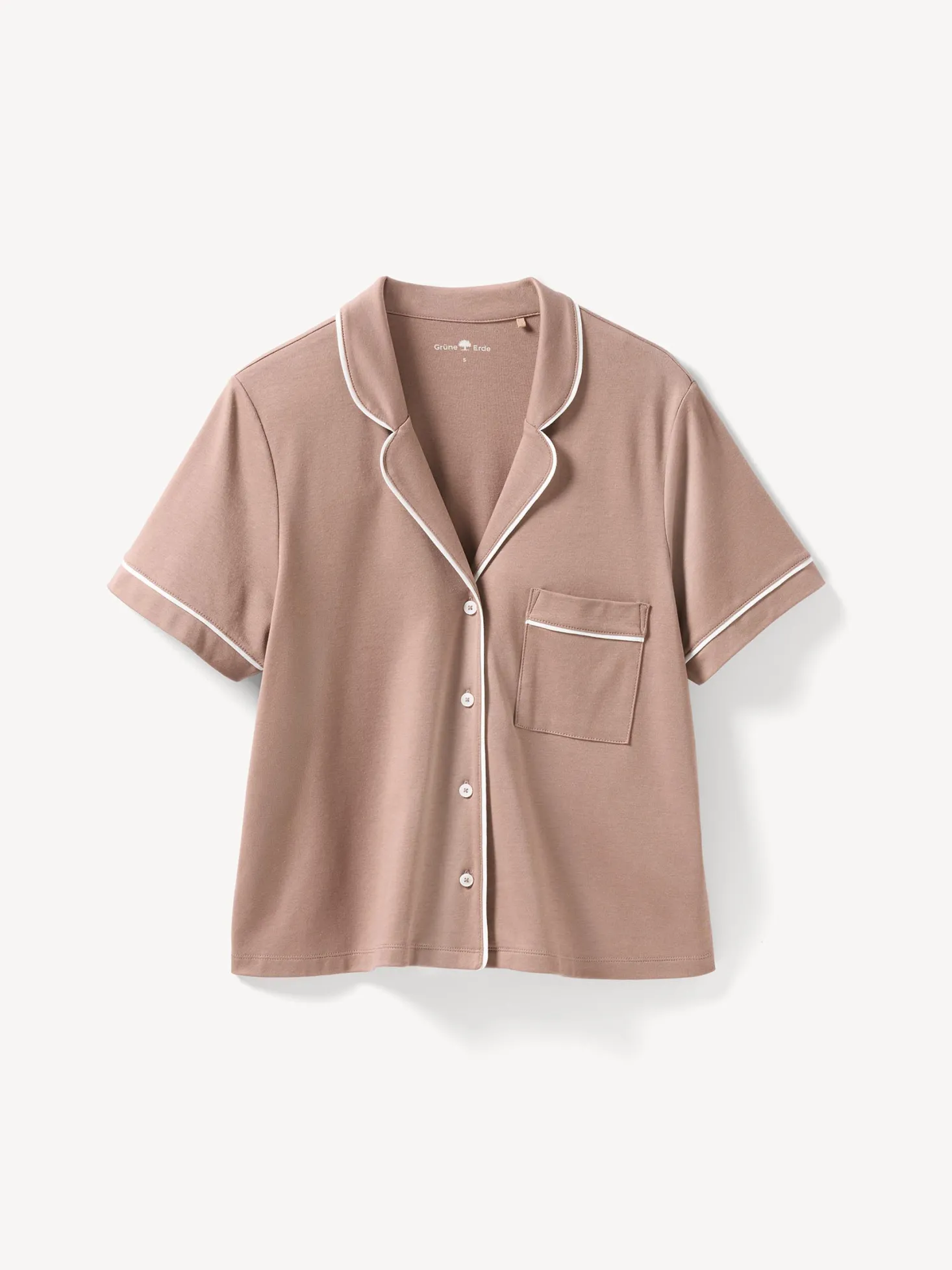 Schlafshirt Kurzarm aus Bio Baumwolle(kaffee, XS)
