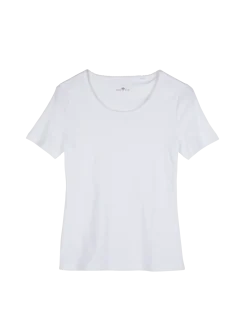 Schlafshirt Kurzarm aus Bio-Baumwolle(weiß, XL)