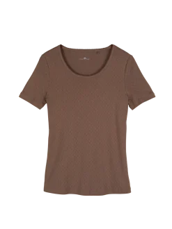 Schlafshirt Kurzarm aus Bio-Baumwolle(mauve, M)