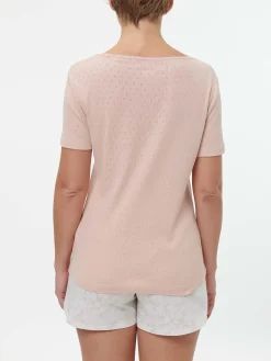 Schlafshirt Kurzarm aus Bio-Baumwolle(rosenquarz, XL)