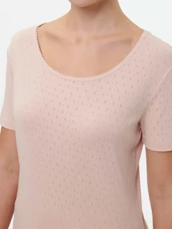Schlafshirt Kurzarm aus Bio-Baumwolle(rosenquarz, XL)