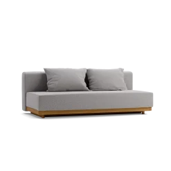 Schlafsofa Nebo B200 x T108 x H72Sitzhöhe 42cm/Sitztiefe 85cm, inkl. 2 Kissen (80 x 55cm) (Wollstoff Kaland kiesel, Eiche)