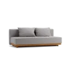 Schlafsofa Nebo B200 x T108 x H72Sitzhöhe 42cm/Sitztiefe 85cm, inkl. 2 Kissen (80 x 55cm) (Wollstoff Kaland kiesel, Buche)