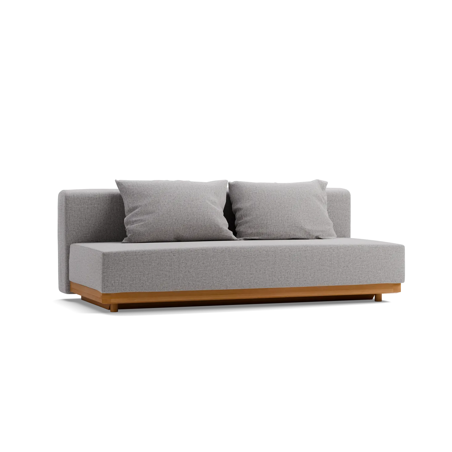 Schlafsofa Nebo B200 x T108 x H72Sitzhöhe 42cm/Sitztiefe 85cm, inkl. 2 Kissen (80 x 55cm) (Wollstoff Kaland kiesel, Buche)