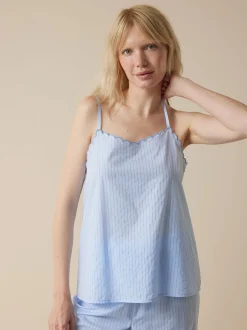 Schlaftop aus Bio-Baumwolle(himmelblau , L)