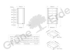 Schrank Tonda 6 LadenB 60 x T 42 x H 101,4 cm (Buche)