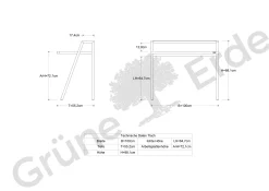 Schreibtisch Pureto B 100 x T 55,2 x H 88,1 cm (Buche)