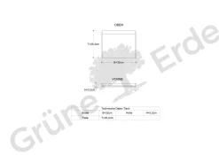 Schreibtisch Pureto Papierablage B 32 x T 25,2 x H 3,2 cm (Eiche)