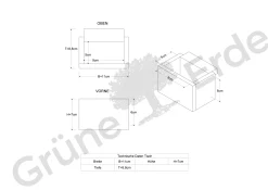 Schreibtisch Pureto Stiftablage B 11 x T 8,8 x H 7 cm (Buche)