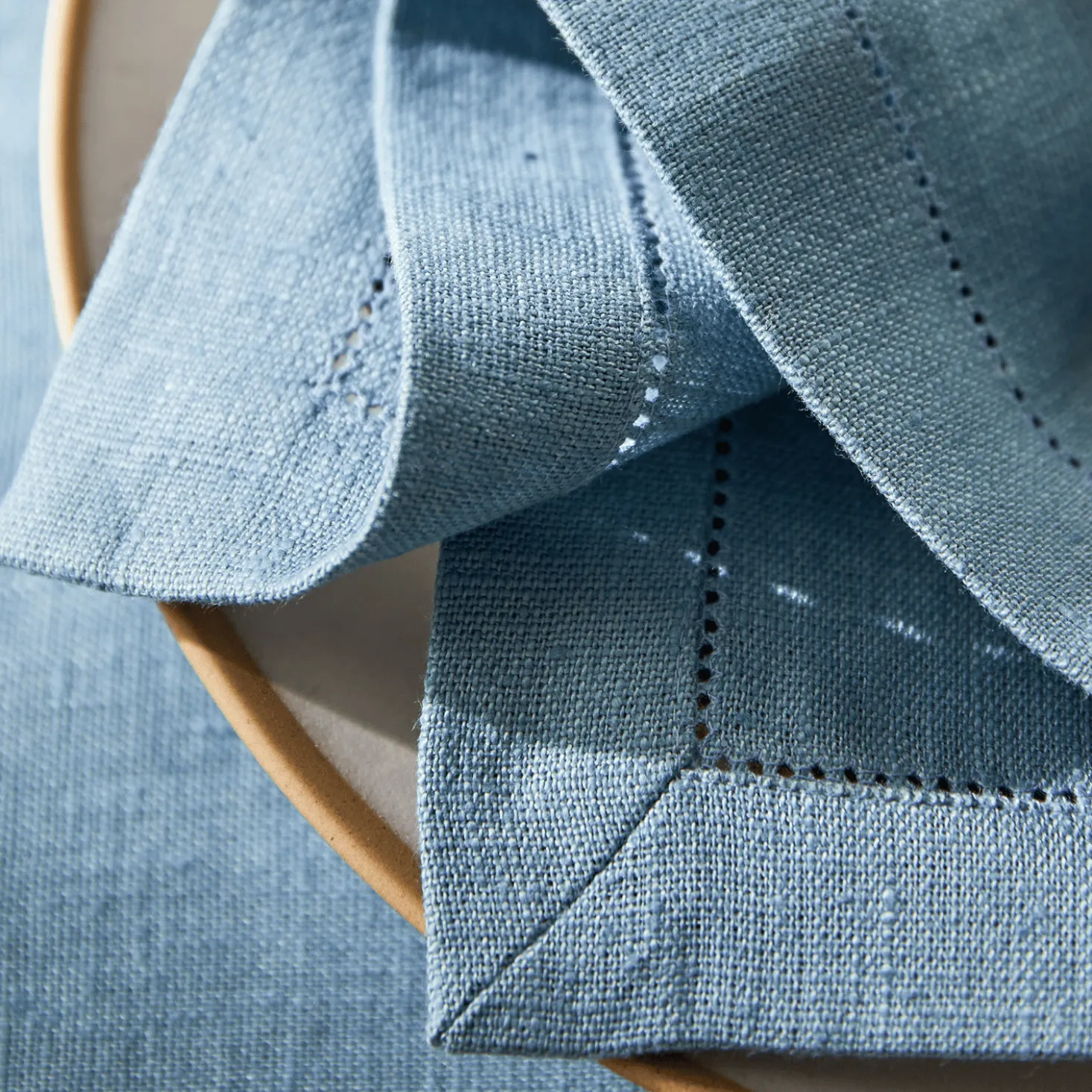 Serviette Ariana mit Ajour40 x 40 cm, 60 % Baumwolle/40 % Leinen, GOTS (meerblau)