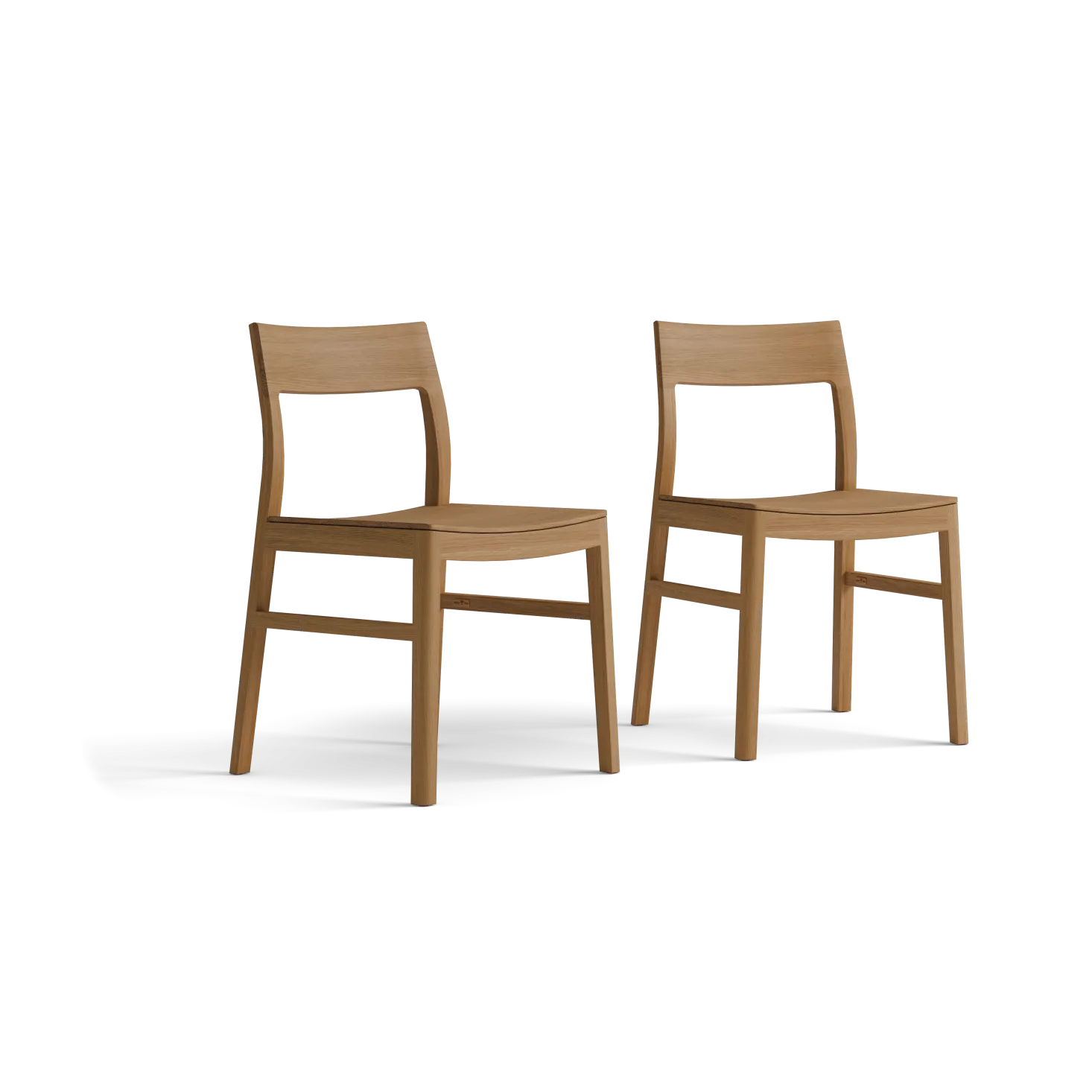 Set: 2 Stk. Stuhl Karim(Eiche, Holz-Sitzfläche)