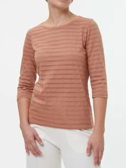 Shirt 3/4 Arm aus Bio Baumwolle(schoko mousse, XS)