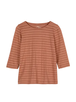Shirt 3/4 Arm aus Bio Baumwolle(schoko mousse, XS)