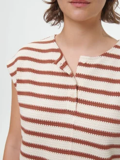 Shirt aus Bio-Baumwolle(offwhite/kastanie jacquard ringel , 40)