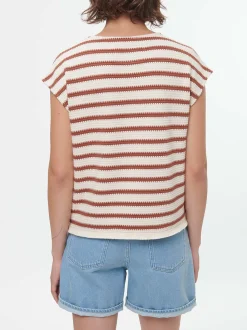 Shirt aus Bio-Baumwolle(offwhite/kastanie jacquard ringel , 40)