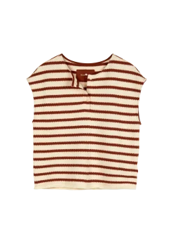 Shirt aus Bio-Baumwolle(offwhite/kastanie jacquard ringel , 40)