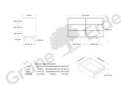 Sideboard Tesoro mit 6 Laden B 120 x T 45 x H 79 cm(Zirbe)