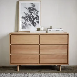 Sideboard Tesoro mit 6 Laden B 120 x T 45 x H 79 cm(Eiche)