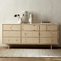 Sideboard Tesoro mit 9 Laden B 178 x T 45 x H 79 cm(Zirbe)