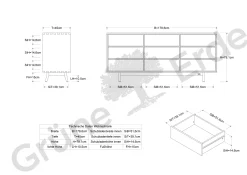 Sideboard Tesoro mit 9 Laden B 178 x T 45 x H 79 cm(Eiche)