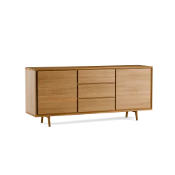 Sideboard Tesoro 2-türig3 Laden B 178 x T 45 x H 79 cm (Eiche)