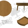 Sofatisch MitsuØ 80 cm, mit einer Schublade (Eiche)