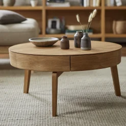 Sofatisch MitsuØ 80 cm, mit einer Schublade (Esche)