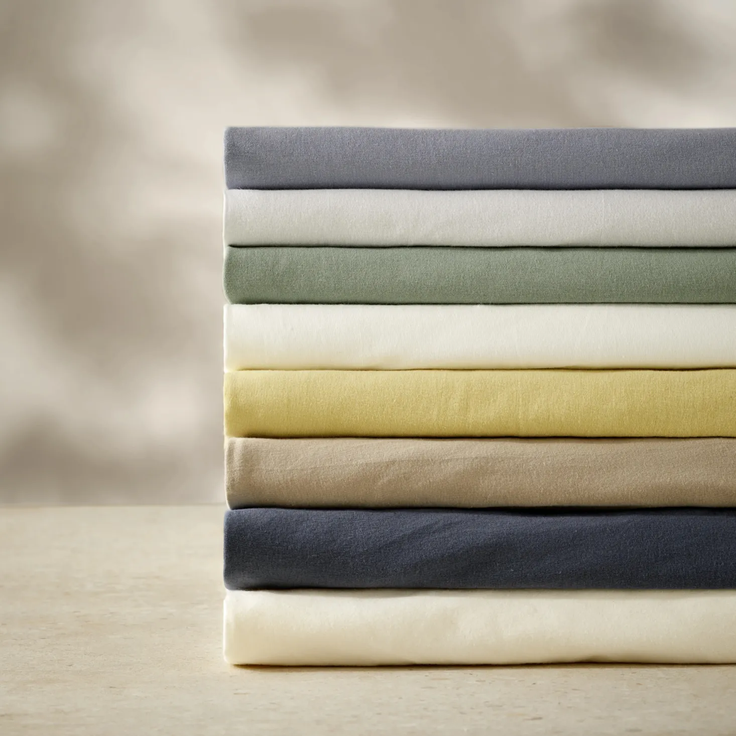 Spannleintuch Aliza97 % Baumwolle/3 % Elasthan, Jersey, GOTS, VEGAN (vanillegelb, 90/100 x 200/220 x 22/28 cm)