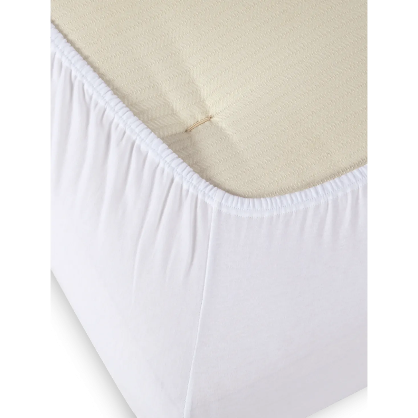 Spannleintuch Hannah100 % Baumwolle, Jersey, GOTS (weiß, 90/100 x 190/200 x 15/21 cm)