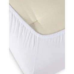 Spannleintuch Hannah100 % Baumwolle, Jersey, GOTS, NATURTEXTIL BEST (weiß, 90/100 x 190/200 x 15/21 cm)