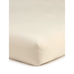 Spannleintuch Maya100 % Baumwolle, Satin, GOTS (natur, 90 x 200 x 19/22 cm)