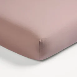 Spannleintuch Maya 100 % BaumwolleSatin, GOTS (seerose, 90 x 200 x 19/22 cm)