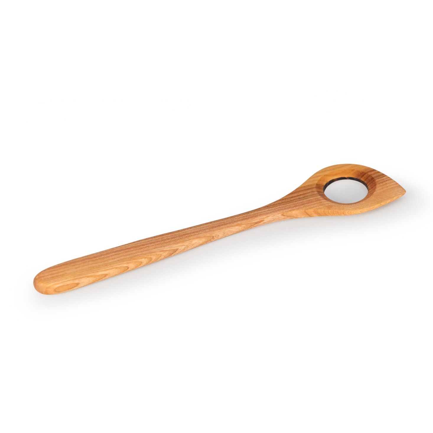 Spitzlöffel mit Loch aus Eschenholzgeölt