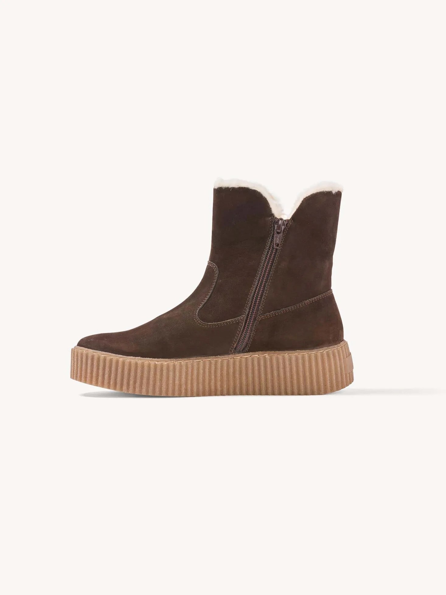 Stiefelette mit Wollfutter(mokka, 37)