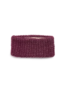 Stirnband aus Alpakawole und Bio-Baumwolle(aubergine melange, one size)