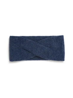 Stirnband aus Alpakawolle(blau melange, one size)