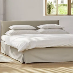 Stoffhousse für Stegbetthaupt Jukai Pur(Baumwollstoff Ondula Greige, 140cm)