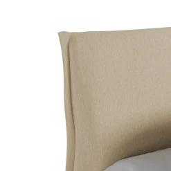 Stoffhousse für Stegbetthaupt Jukai Pur(Baumwollstoff Ondula Greige, 140cm)