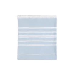 Strand- und Saunatuch mit Fransen90 x 200 cm, 100 % Baumwolle, GOTS (pastellblau)
