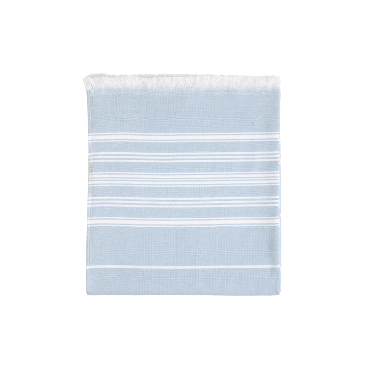 Strand- und Saunatuch mit Fransen90 x 200 cm, 100 % Baumwolle, GOTS (pastellblau)